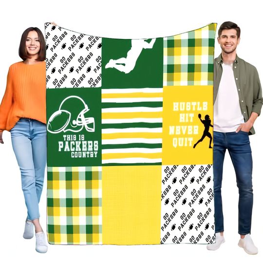 Green Bay Packers football Blanket Soft Warm Cozy Lightweight Fleece Throw for Sofa Bed Football Fan Gift Home Decor
