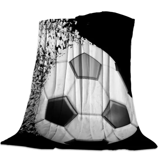 Discover Flannel Blankets Soccer Throw Blanket Balls Football Design Blanket Warm Throws Sofa Bed Home Bedspread Travel Fleece Blanket