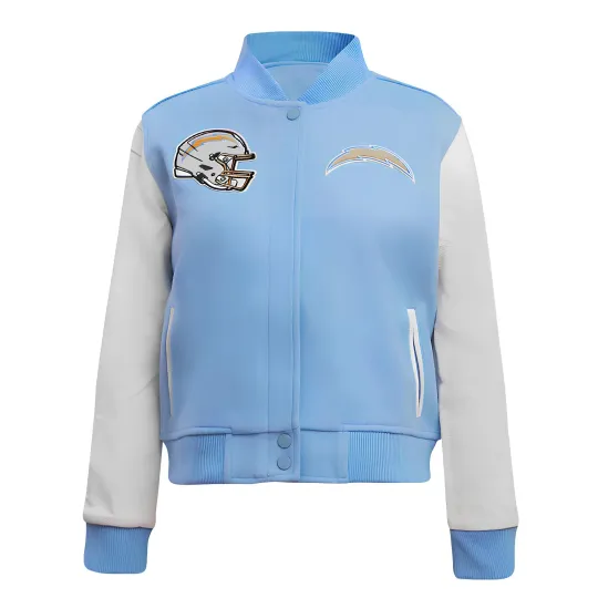 Discover Los Angeles Sky Blue Body White Jacket Men (Not Satin, Not Wool, Not Leather)