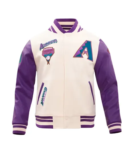 Discover Arizonna White Body Purple Jacket Men  (Not Satin, Not Wool, Not Leather)