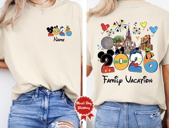Discover Custom Disney Vacation 2026 Shirt, Disney Family Shirts, Disney Trip 2026 Shirt, Disneyland Shirts, Disney Couple Shirts, Disneyworld Shirt