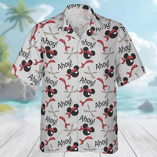 Discover Ahoy Disney Pirate Hawaiian Shirt, Disney Cruise Men Button Shirt