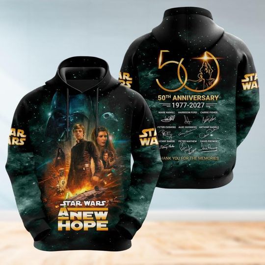Retro Star Wars New Hope 50 Years Hoodie, Disney Star Wars Movie, Darth Vader Hoodie, The Clone Movie Hoodie, Star Wars