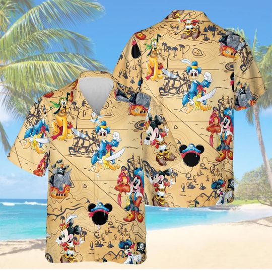 Discover Custom Disney Cruise Hawaiian Shirt, Mickey Cruise Shirt, Pirates of The Caribbean, Mickey And Friends Shirt, Mickey Pirate Shirt