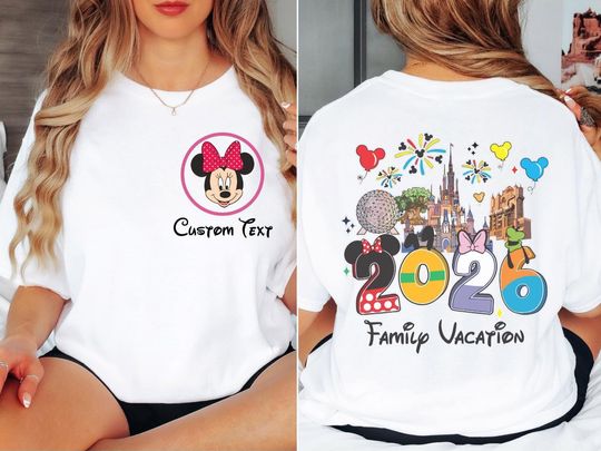 Discover Custom 2026 Disney Family Vacation Shirt, Personalized Disneyland Family Trip T-Shirt, Mickey & Minnie Disneyworld