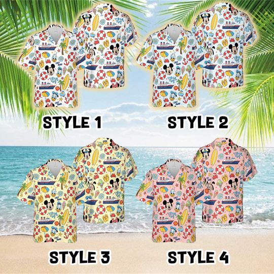 Discover Disney Mickey Cruise Hawaiian, Disney Friends Hawaiian Shirt, Disney Cruise Family Vacation Shirt, Disney Cruise Shirt, Mickey Beach