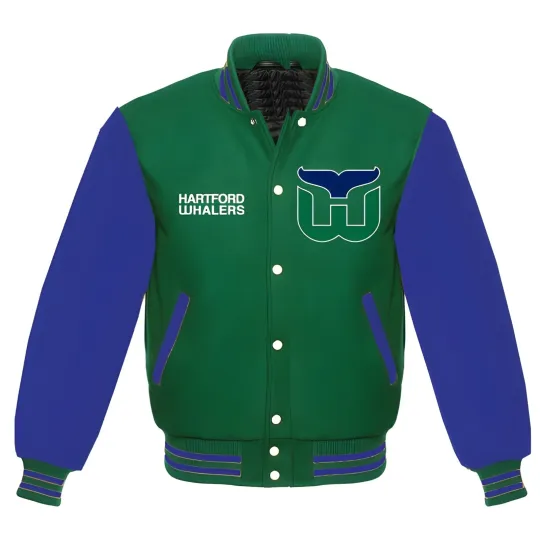 Discover Hartford Green Body Blue Varsity Jacket  (Not Satin, Not Wool, Not Leather)