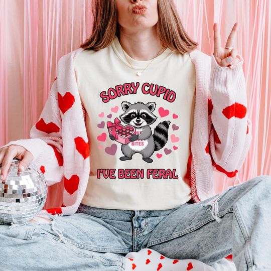 Discover Funny Racoon Valentine Shirt, Sorry Cupid Valentines Tee