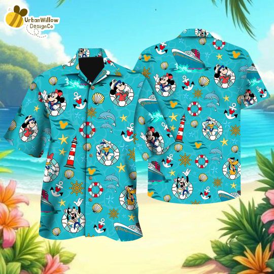 Discover Disney Mickey and Friends Cruise Hawaiian Shirt, Disney Cruise Trip Button Up, Funny Mickey Cruise Line Hawaii Shirt, Disneyland Beach Shirt