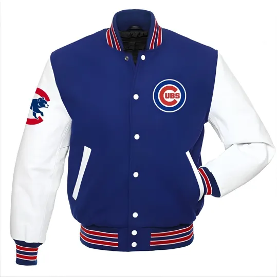 Discover Chicago Royal Blue Body White Jacket  (Not Satin, Not Wool, Not Leather)