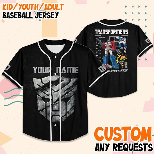 Discover Custom Transformers Baseball Jersey, Personalized Name & Number