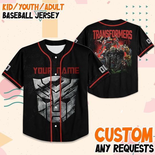 Discover Custom Transformers Baseball Jersey, Personalized Autobots Movie Shirt