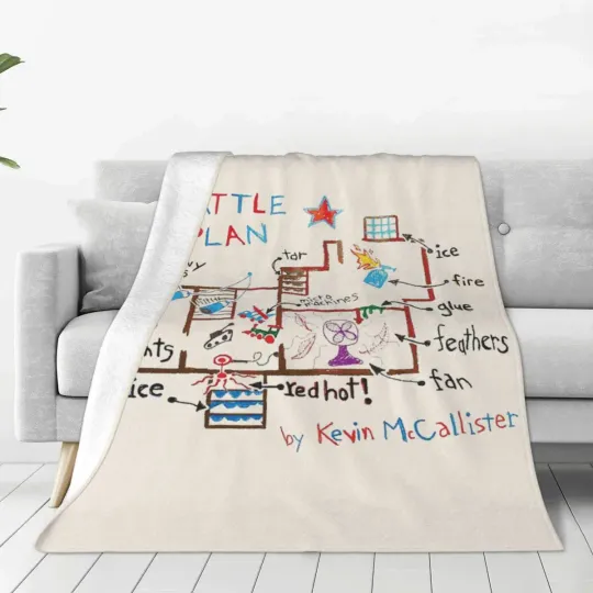 Discover Home Alone Movie Battle Plan Blanket Fleece All Season Multi-function Ultra-Soft Throw Blankets for Sofa Car Bedspread