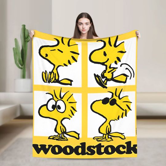 Peanuts Woodstock with Friends  Blanket Quality Super Warm  Throw Blanket Winter Decorative Couch Bed Comfortable Bedspread