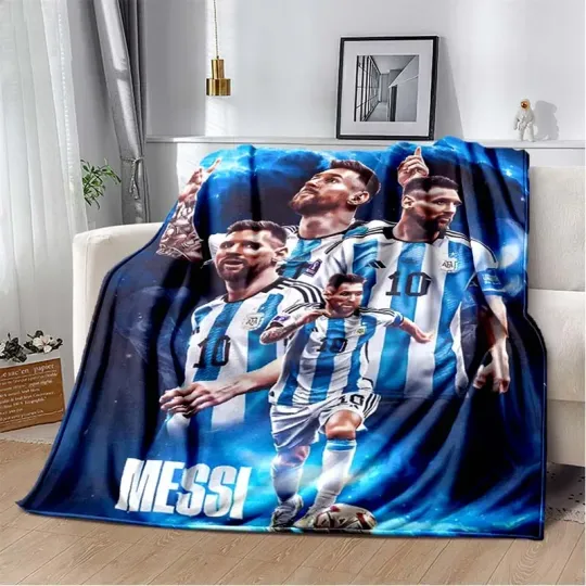 Discover Football superstar L-Leo-Messi-i flannel adult and children's blanket sofa bed decoration blanket portable blanket gift
