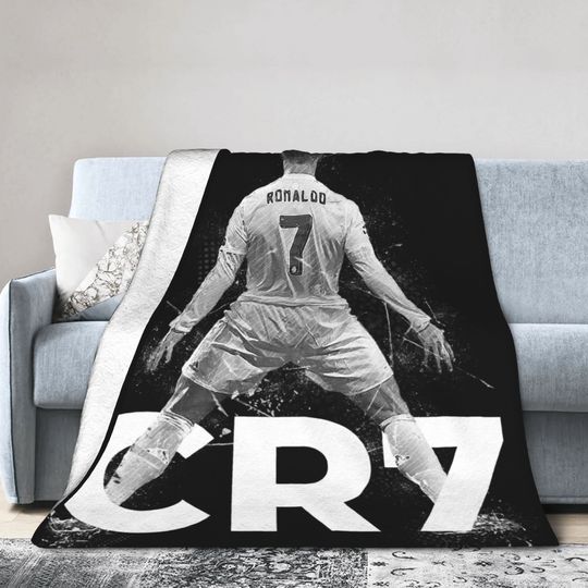 Discover CR7  Football Soccer Blanket Ronaldos Flannel Funny Warm Throw Blanket for Bedding Lounge Decoration