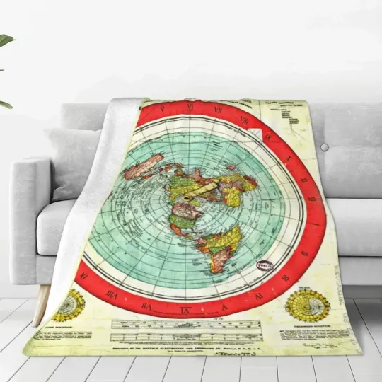 Discover Soft Durable Blanket Camping Gleason 1892 Flat Earth Map Throw Blanket Nature Flannel Bedspread Bedroom Graphic Sofa Bed Cover