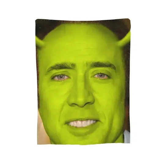 Nicolas Cage Face Blanket Soft Warm Flannel Throw for Bed Living Room Picnic Travel Home Sofa