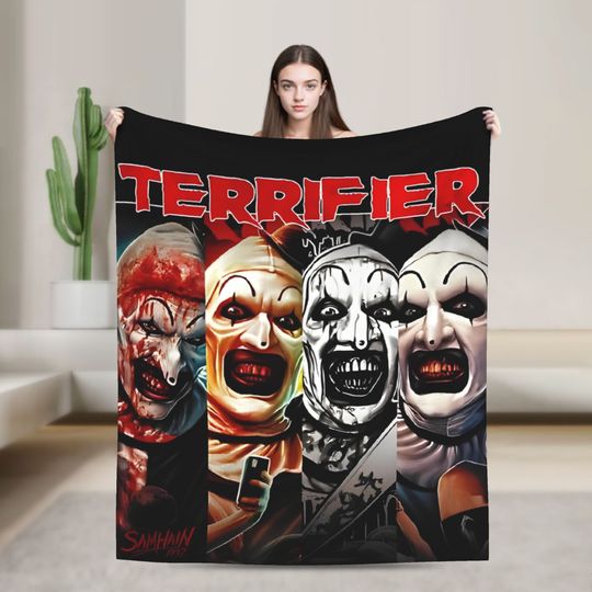 Discover Terrifier Clown Faces Blanket  Flannel Vintage Soft Throw Blanket for Home Decoration
