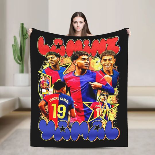 Discover Lamine Y-Yamal Blanket Flannel Summer Winter Football Soccer  Multifunction Super Warm Throw Blanket for Sofa Bedroom Bedspread