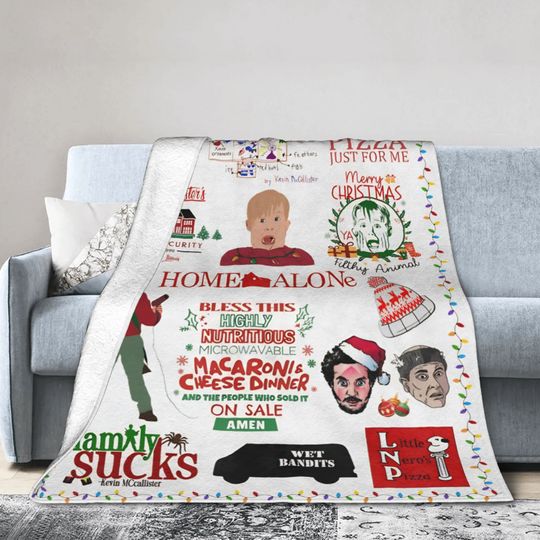 Home Alone Kevin Comedy Wool Blanket Xmas Merry Christmas Funny Throw Blanket for Home 125*100cm Super Soft