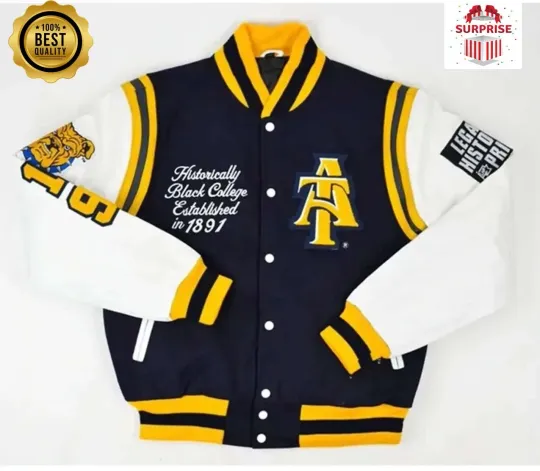 Discover N Carolina State University Aggie Pride Baseball Varsity Jacket (Not Satin, Not Wool, Not Leather)