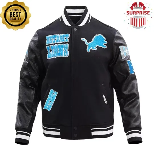 Discover Men's D Lion Retro Classic Black Varsity Jacket (Not Satin, Not Wool, Not Leather)