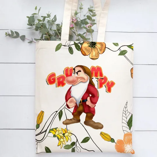 Discover Disney Grumpy Tote Bag, Grumpy Dwarf Bag, Grumpy Lovers Gift