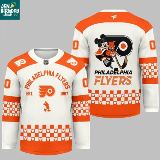 Discover Flyers x Disney Mickey 2026 Crossover Personalized Hockey Jersey