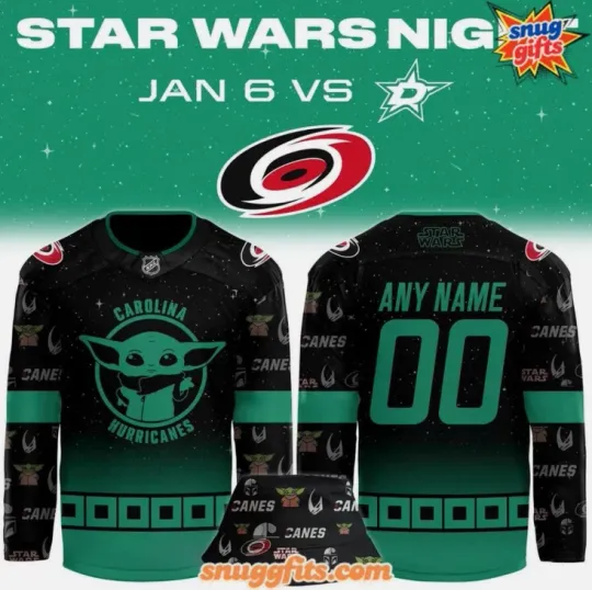 Personalized Hurricanes Star Wars Night Hockey Jersey Gift For Valentine
