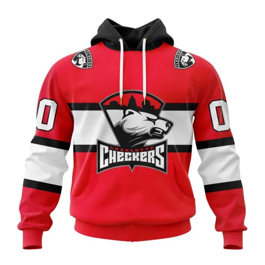 Personalized Charlotte Checkers 2025/26 Red Hoodie Men's Fan Gear Christmas Gift