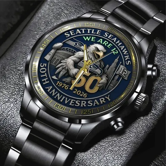 Discover Seahawk 50th Anniversary 2026 Black Stainless Steel Watch