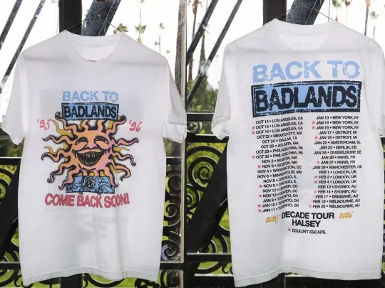Discover NEW!!! Halsey Back To Badlands Merch Decade Tour 2025 2026 Reprint T-Shirt