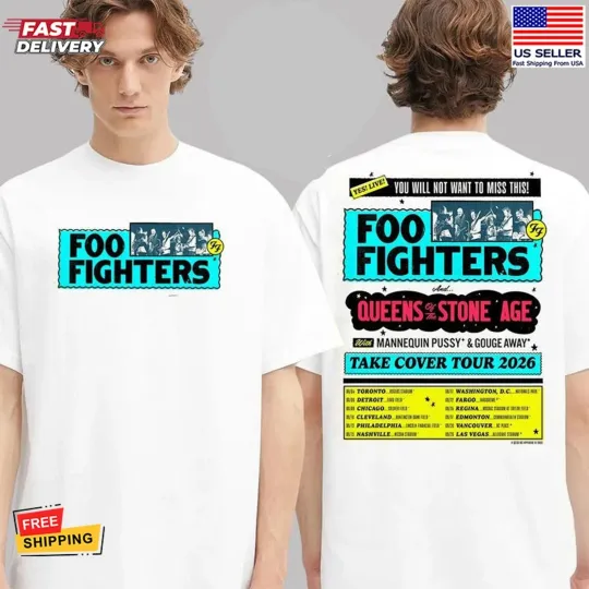 Discover RARE!FF Band Fighters Event Poster Take Civer Tour 2026 Dates List Two Sided T-Shirt