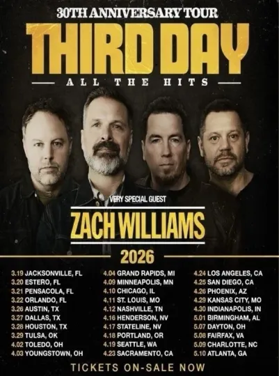Discover THIRD DAY - 30th Anniversary Tour 2026 Poster