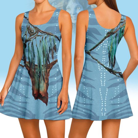Discover Kiri Skater Dress, Avatar Cosplay Dress, The Way of Water Costume, Animal Kingdom The World of Avatar Dress