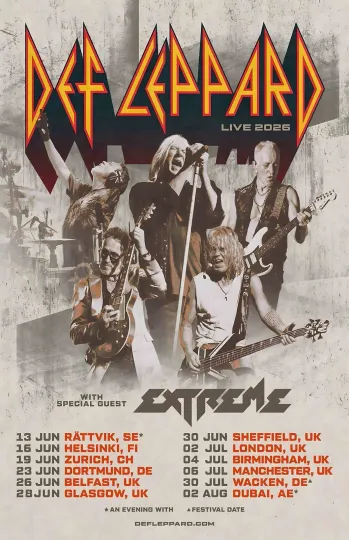 Discover Def Leppard UK Arena Tour 2026 Framed Concert Poster