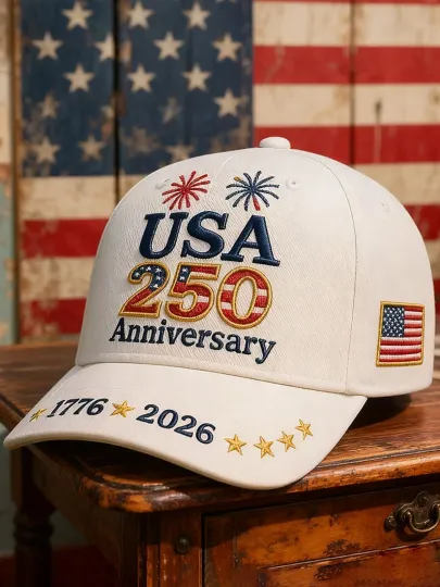 Unisex USA 250th Anniversary Embroidered Hat Veterans Embroidered Patriotic Cap