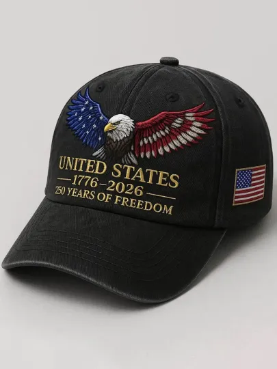 Unisex United States 250th Anniversary Embroidered Hat Freedom Cap Adjustable