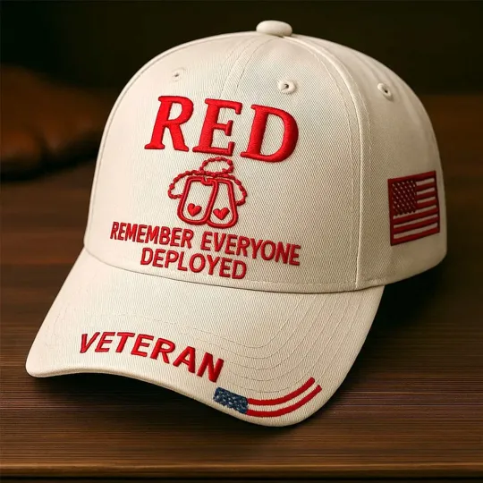 Discover Red Friday R.E.D. Veterans Embroidered Patriotic Hat, Baseball Cap Adjustable
