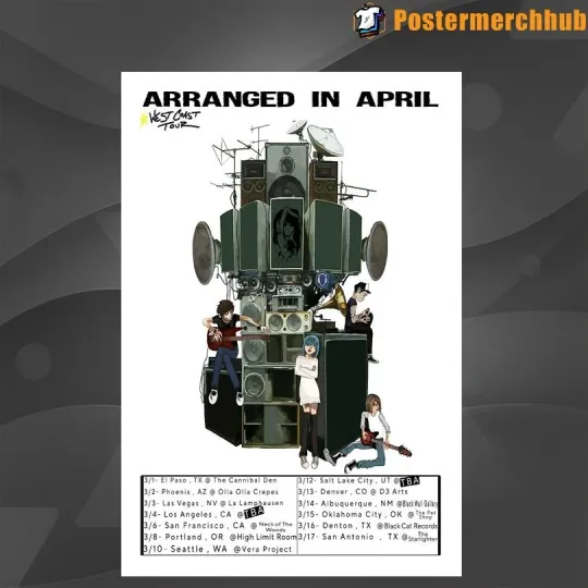 Discover NEW Arranged in April West Coast Tour 2026 Poster Home Decor, Wall Art, Fan Gift