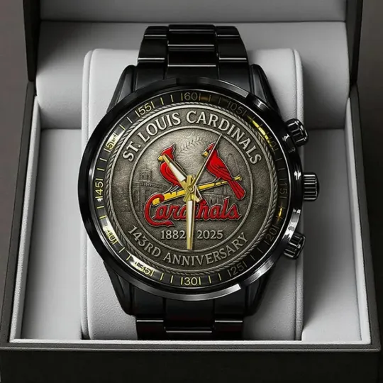 Discover Cardinals 143rd Anniversary 2025 Black Stainless Steel Watch
