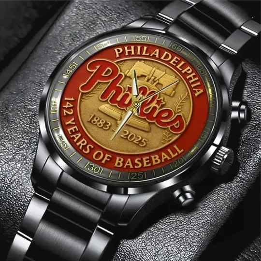 Discover Philliesss 142th Anniversary 2025 Black Stainless Steel Watch