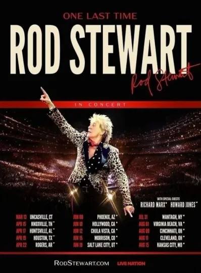 Rod Stewart 2026 Tour Poster