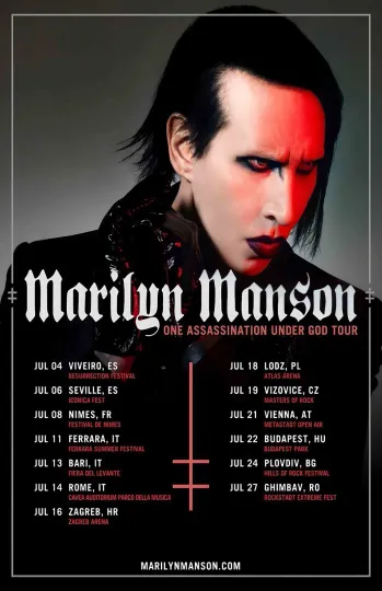 Marilyn Manson 2026 European Tour Concert Poster