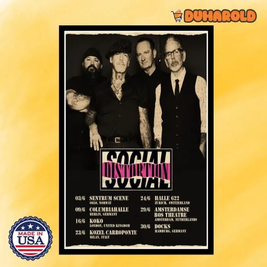 Discover NEW Social Distortion August Tour 2026 Poster Home Decor, Wall Art, Fan Gift