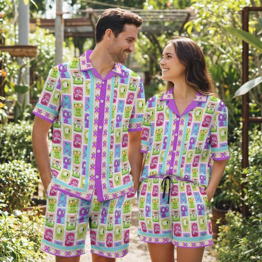 Discover Disneyland Monster Inc University Hawaiian Shirt, Sulley Boo Mike Hawaiian, Disneyland Summer Button Up T-shirt, Disneyland Vacation Shirt