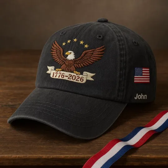 Bald Eagle Hat 1776–2026 USA 250th Anniversary Patriotic Embroidered Cap
