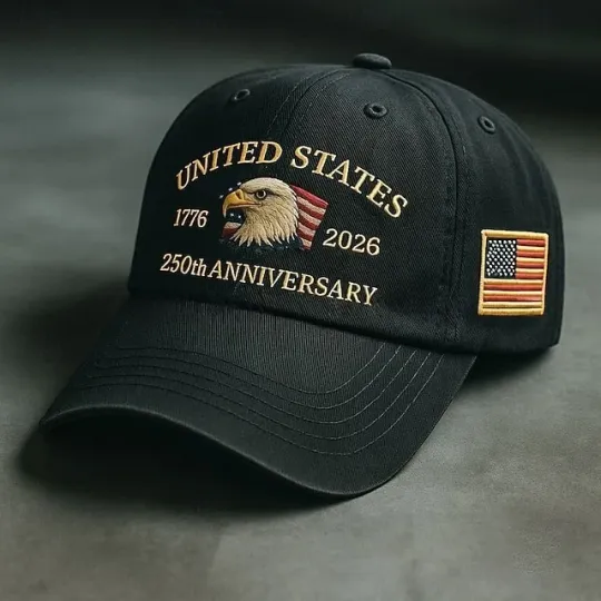 USA 250 Year Anniversary Baseball Cap Patriotic Embroidered Eagle Hat Gift