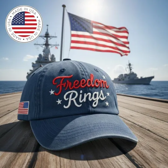 Discover Name Freedom Rings Hat – Patriotic Embroidered USA Flag Cap